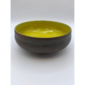 Beautiful Russell Wrankle Dimpled & Textured Pottery Bowl, Multi-Colored, *Rare*